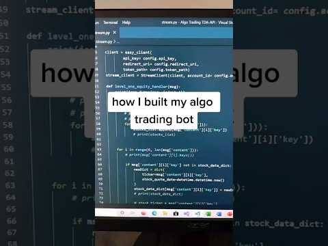 How I built my algo trading bot 💯 #algotrading #tradingbot #stockmarket #finance